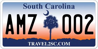 SC license plate AMZ002