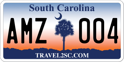 SC license plate AMZ004