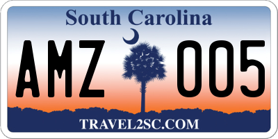 SC license plate AMZ005