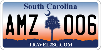 SC license plate AMZ006