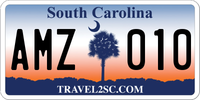 SC license plate AMZ010