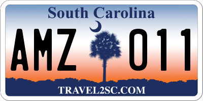 SC license plate AMZ011