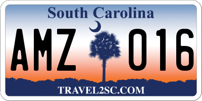 SC license plate AMZ016