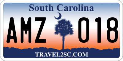 SC license plate AMZ018