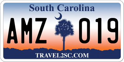 SC license plate AMZ019