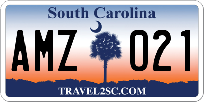 SC license plate AMZ021