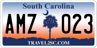 SC license plate AMZ023