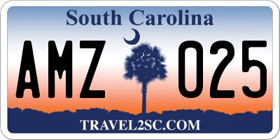 SC license plate AMZ025
