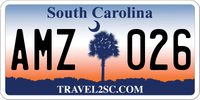 SC license plate AMZ026