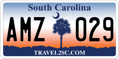 SC license plate AMZ029