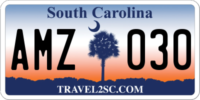 SC license plate AMZ030