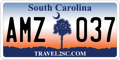 SC license plate AMZ037