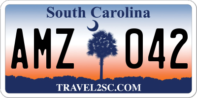 SC license plate AMZ042