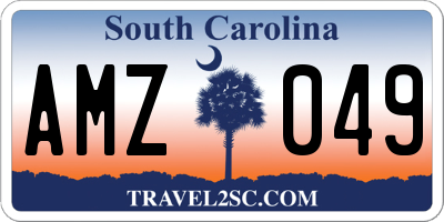 SC license plate AMZ049