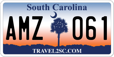 SC license plate AMZ061