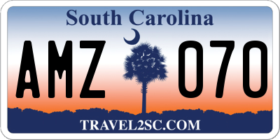 SC license plate AMZ070