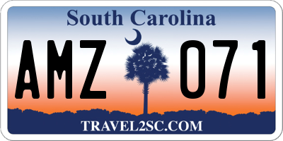SC license plate AMZ071