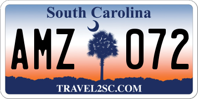 SC license plate AMZ072