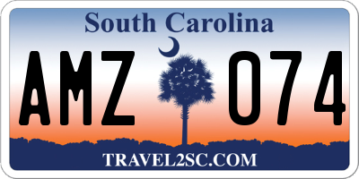 SC license plate AMZ074