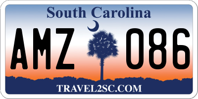 SC license plate AMZ086