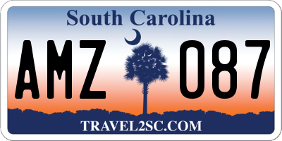 SC license plate AMZ087