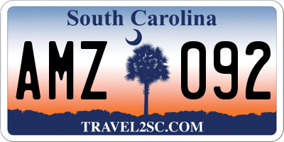 SC license plate AMZ092