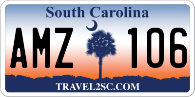 SC license plate AMZ106