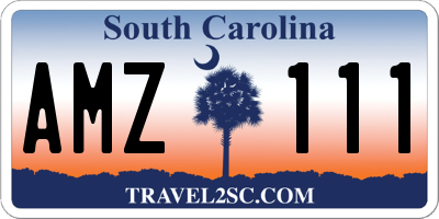 SC license plate AMZ111