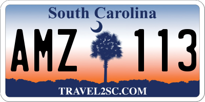 SC license plate AMZ113