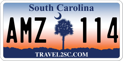 SC license plate AMZ114