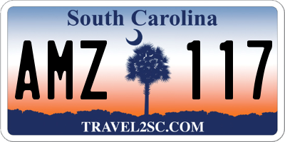 SC license plate AMZ117