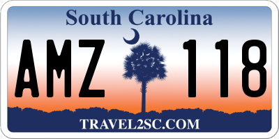 SC license plate AMZ118