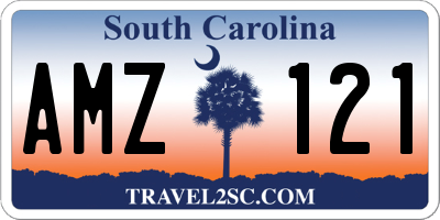 SC license plate AMZ121