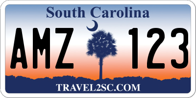 SC license plate AMZ123