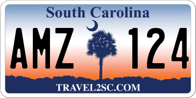SC license plate AMZ124
