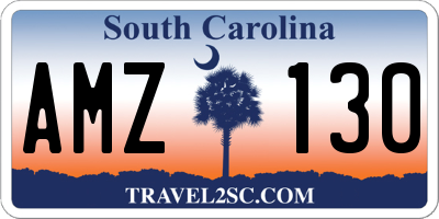 SC license plate AMZ130