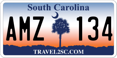 SC license plate AMZ134