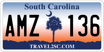 SC license plate AMZ136