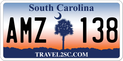SC license plate AMZ138