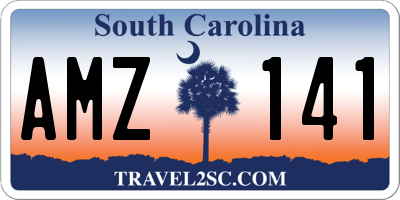 SC license plate AMZ141