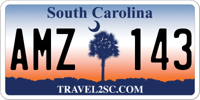 SC license plate AMZ143