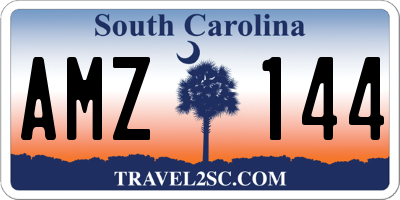 SC license plate AMZ144