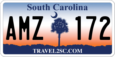 SC license plate AMZ172