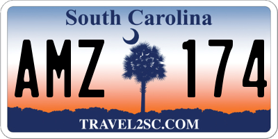 SC license plate AMZ174