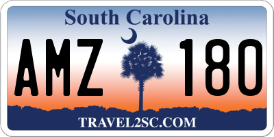 SC license plate AMZ180