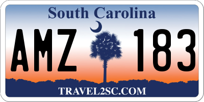 SC license plate AMZ183
