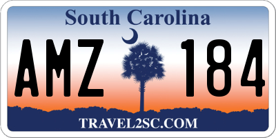 SC license plate AMZ184