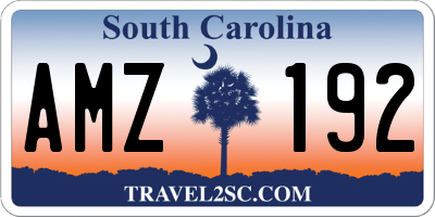 SC license plate AMZ192