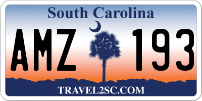 SC license plate AMZ193
