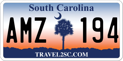 SC license plate AMZ194